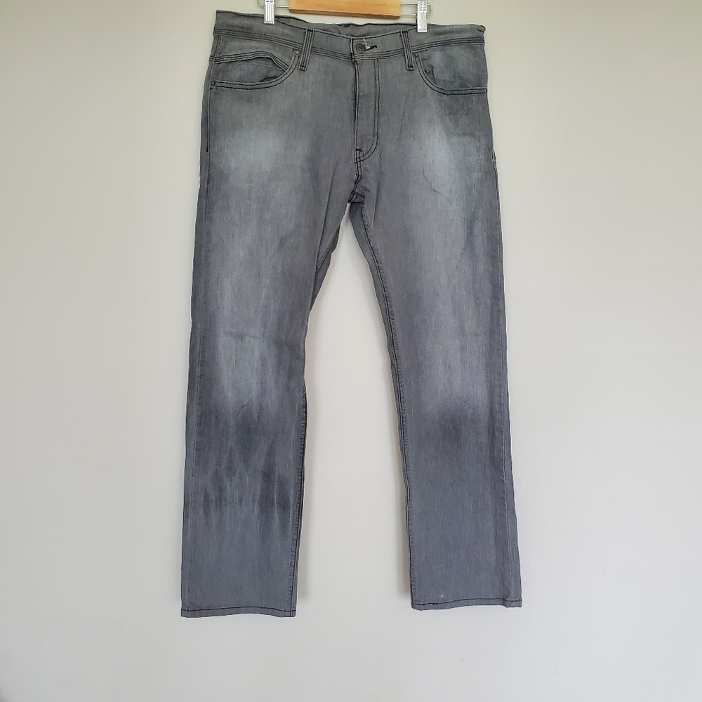 Levi's 514 slim straight gray jeans 34x32 mens